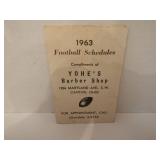 1963 FOOTBALL SCHEDULES