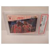 1996 COLL. CHOICE #370 M. JORDAN/S. PIPPEN PSA 8