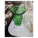 VINTAGE EMERALD GLASS VASE