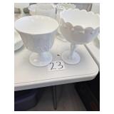 ASSORTED MILK GLASS