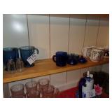 KOBALT BLUE GLASSWARE AND MISC CUPS