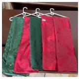 (3) Red and (2) Green Table Clothes