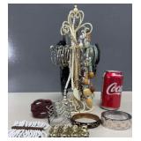 Lot of Fashion Jewellery W/ Stand