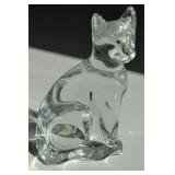 Baccarat Crystal Large Sitting Cat 9" Figurine