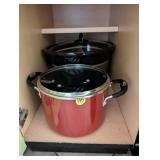 Large Red Stockpot with Glass Lid and Rival