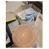 Decorative Hat lot and wicker basket