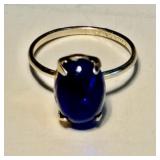 Blue Colored Glass Bead in Silver Size 4