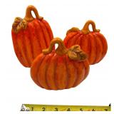 3 pc Set Ceramic Pumpkins