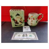 Cute Ceramic Christmas Basket and Mug