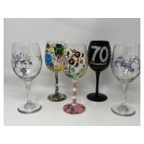 Handpainted Wine Glasses Party Time Birthday Girl!