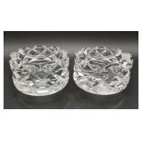 Orrefors Heavy Lead Glass Candleholders 4"x2.5"