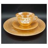 Fire King Peach Lustre Laurel Leaf Cup Saucer