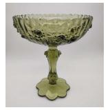 Vintage Green Fenton Compote Dish 7.5"x6", small