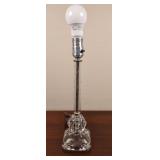 Vtg Crystal Pressed Glass Boudoir Lamp 14"