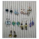 9 Glass/Stone/Crystal Earrings