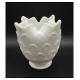 Imperial Milk Glass Vase Planter Ruffle