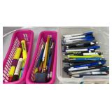 Pens, Pencils, Highlighter, and Plastic Holders