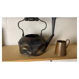 Copper Cup and Metal Tea Kettle