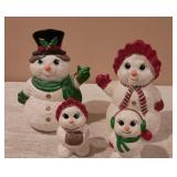 Ceramic Glitter Snowman family