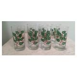 Indiana Glass Holly Berry Drinking Glasses