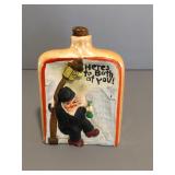 Vintage Heres to Both of You Japan Lustre Flask