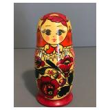 Vintage 5 Piece Russian Nesting Dolls with Paper