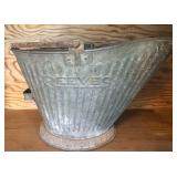 Vintage Reeves Galvanized Steel Coal Ash Bucket