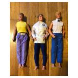 Mixed Lot of 3 Vintage Ken Dolls