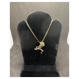 14kt chain 23" necklace with four pendants 14kt