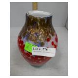 Contemporary splatter glass 8" Vase