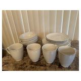 Urban Loft china set for 4 in cream - coffee mugs,