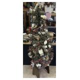 Country Chic Sheep Christmas tree on wooden stool