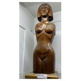 Carved Figure of Indian Torso in Cypress - 25" H