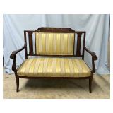 Rosewood Mother of Pearl Inlay Upholster Bench - 4