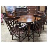 Knob Creek Mahogany Dining Room Table with Six Spi