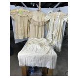 Six pcs Antique Beige Clothing including Christeni