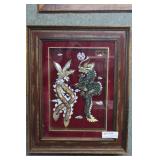 Chinese Shadowbox Jade Dragons in Fight - 16" x 20