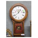 Old Charter Bourbon Oak Base Wall Clock - 15" x 27