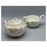 Wedgwood Gold Columbia Cream and Sugar