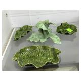 Four pcs Pat Young botanical pottery