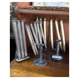 Two Hog Scrapper Candlesticks incl One Stamped 188