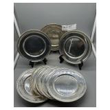 Ten Sterling Dessert Plates - 754 gtw