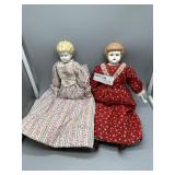 Two Porcelain Face Dolls - One Stamped Germany