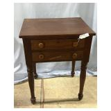 Walnut Double Drawer Side Table - 22" x 29" x 1