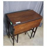 Gate Leg Petite Drop Leaf Side Table with Spindle