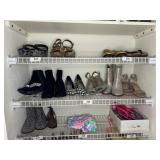 Six pairs sz 7-8 shoes incl ankle booties and heel