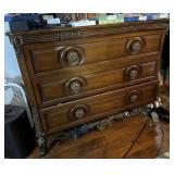 3drawer Nightstand With Iron Claw Feet 45" 36" X 2