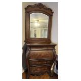 Ladies upright dresser with mirror back and dropt