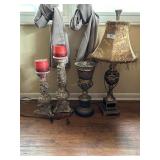 Decorative urn on stand, table lamp