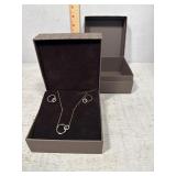 Sterling necklace with diamond & earring set